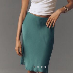 Anthropologie The Tilda Knee-Length Slip Skirt Teal SIZE SMALL NEW